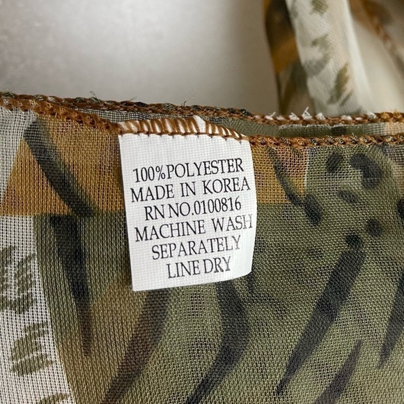 VINTAGE Animal Print Patchwork Sheer Scarf Wrap Chic Classy Formal Flowy - Picture 4 of 6